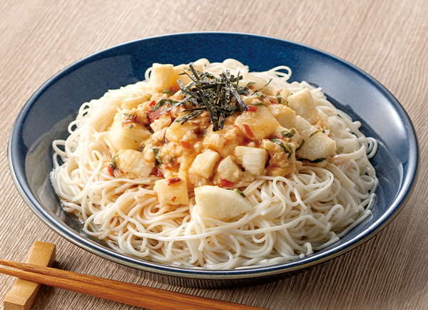 長いも梅だれそうめん