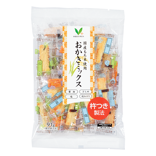 国産もち米使用 おかきミックス｜Vマーク：信頼の生活ブランド