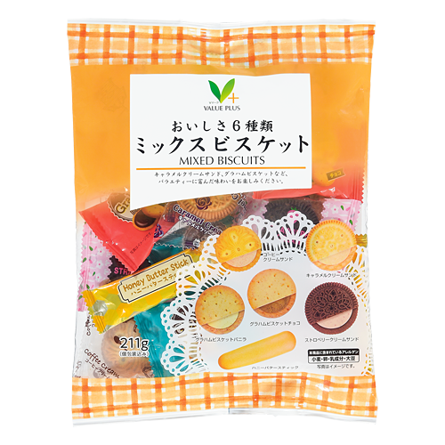 おいしさ6種類 ミックスビスケット｜Vマーク：信頼の生活ブランド