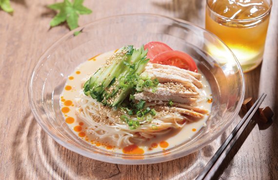 サラダチキンの豆乳そうめん｜Vマーク：信頼の生活ブランド｜株式会社